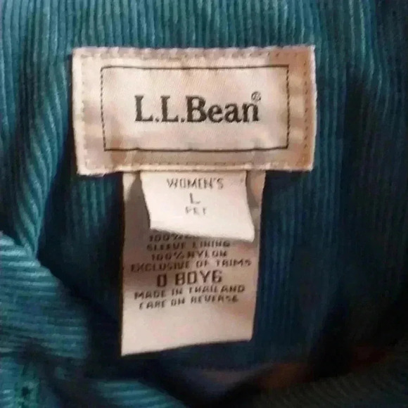 LL Bean Shirt Women Large Blue Corduroy Button Down Jacket Cotton Relaxed - Picture 6 of 8